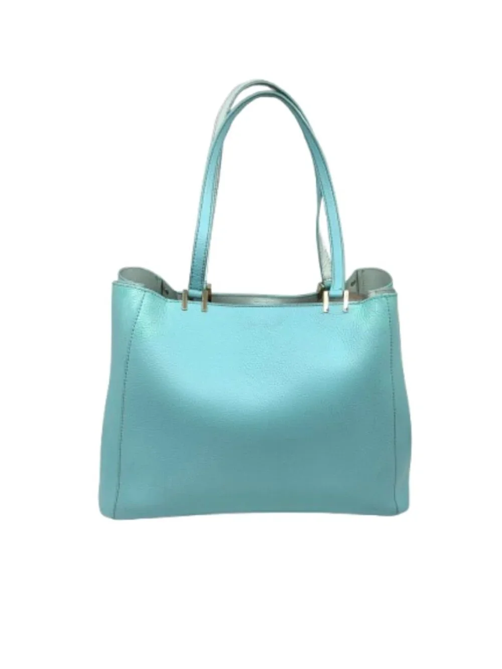 KATE SPADE~Romily Studded Pebbled Leather Open Tote Bag~Atoll Blue/Tiffany Blue